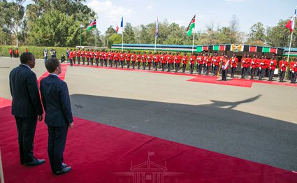 Uhuru Kenyatta and Emmanuel Macron
