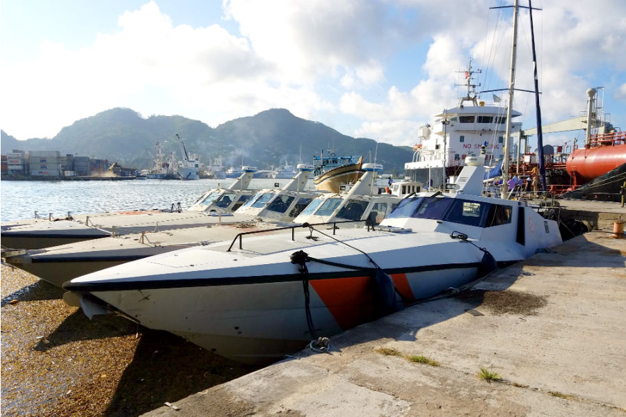 Gunboats in the Seychelles.