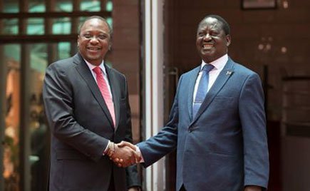 Uhuru Kenyatta and his rival Raila Odinga