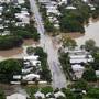 An aerial view shows flood waters in the suburb of Hyde Park, Townsville, North Queensland, Australia, February 4, 2019. AAP Image/Dave Acree/via REUTERS