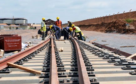 At work. Workers on the Kenyan side of SGR.