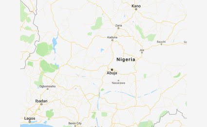 A map of Nigeria.