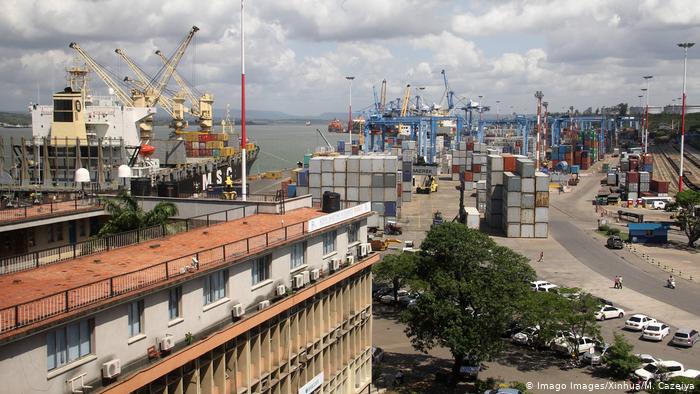 The port of Mombassa in Kenya