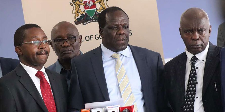 Council of Governors members led by chairman Wycliffe Oparanya